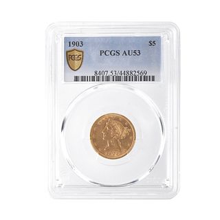 PCGS 1903 US $5 Gold Coin