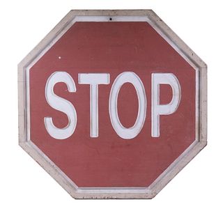 WOODEN "STOP" SIGN