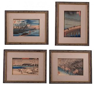 Utagawa Hiroshige Reprints, Four (4)