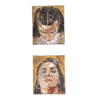 TERESA ZIMBRON. Autorretratos. Óleos sobre tela. Con etiquetas del Museo de Arte Moderno fechada 1997-98.