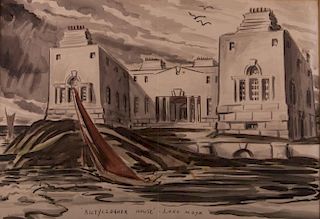 Irish Watercolor "KiltyClogher House-Lord Moyn"