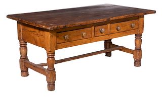 EARLY PINE WORK TABLE