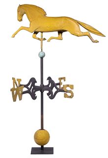 LARGE 'DEXTER' TROTTING HORSE WEATHERVANE, ATTRIBUTED TO L.W. CUSHING & SON