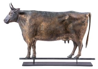 FULL-BODIED 'JERSEY COW' WEATHERVANE ATTRIBUTED TO L.W. CUSHING & SON