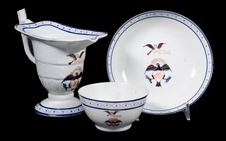 CHINESE EXPORT ARMORIAL PORCELAIN WITH EAGLE CREST