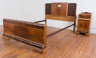 Art Deco Bed Frame & Nightstand