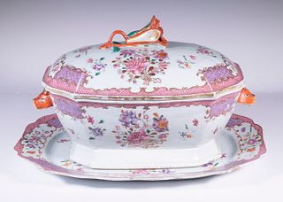 CHINESE EXPORT PORCELAIN TUREEN & UNDERPLATE