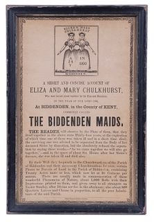 RARE CIRCA 1900 ENGLISH HANDBILL FOR THE SIAMESE TWINS "THE BIDDENDEN MAIDS"