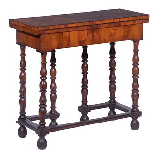 CONTINENTAL MARQUETRY SWING LEG TABLE