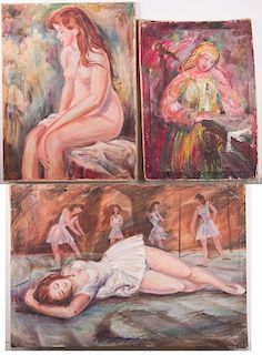 Female Form Paintings, Three (3)