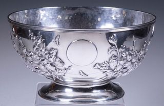 CHINESE EXPORT SILVER PUNCH BOWL