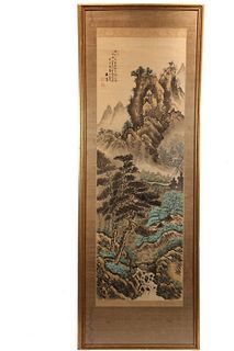 FRAMED CHINESE SCROLL PAINTING