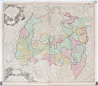 Antique Homann's Map of Suabia