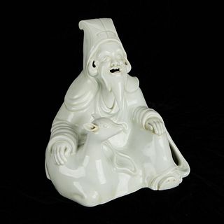 Chinese Blanc de Chine Porcelain Figure w/ Deer