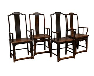 Set 4 Chinese Yokeback Chairs