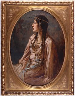 Caspar Ritter Orientalist Portrait of a Woman in Profile