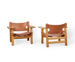 Pair Borge Mogensen Mid-Century Spanish Chairs