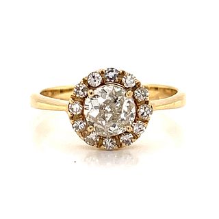 18k European Diamond Engagement Ring