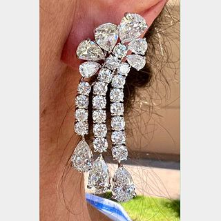 Platinum 30.00 Ct. Diamond Earrings