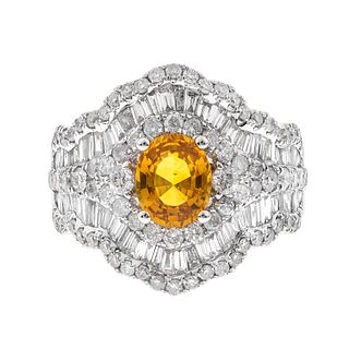 14k Yellow Sapphire Diamond RingÂ 