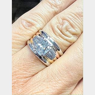 18K & Platinum Tri-Gold Diamond Ring