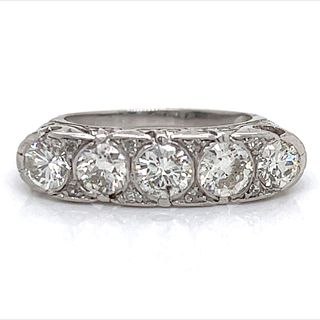 Vintage Platinum 5-stone Diamond Ring