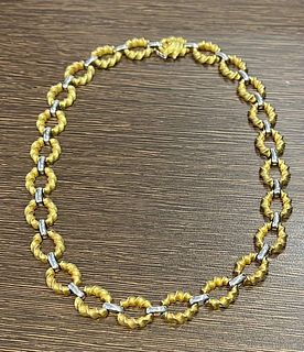 Italian 18K Yellow & White Gold Necklace