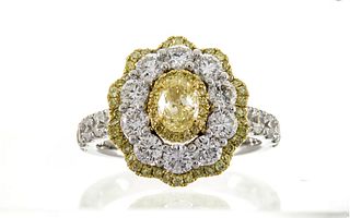 18k Fancy Yellow Diamond Ring