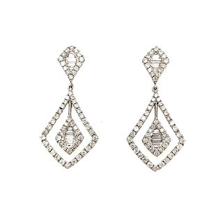 14k Diamond Rhombus Earrings