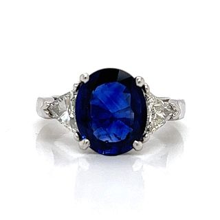 Platinum GIA Certified Sapphire and Diamond Ring