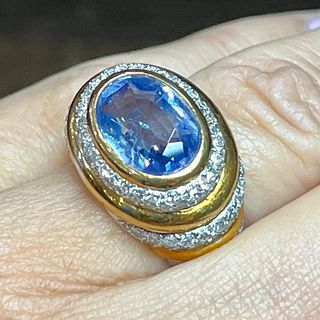 Farone 18K Yellow Gold Sapphire and Diamond Ring