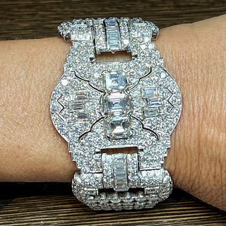 Art Deco Platinum 47.00 Ct. Diamond Bracelet