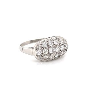 Platinum French Art Deco Diamond Ring