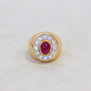 18k Ruby & Diamond Surround Dome Ring