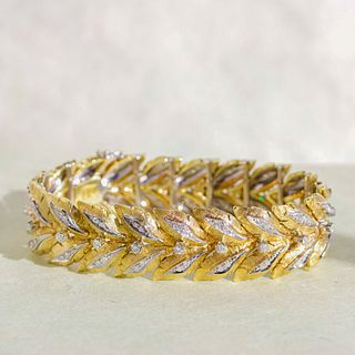 18k Retro Leafy Diamond Bracelet