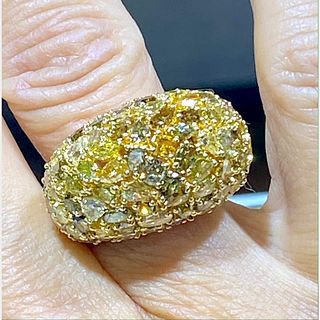 18K Yellow Gold Fancy Yellow Diamond Ring