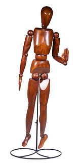 LIFE-SIZE ARTICULATED WOODEN MANNEQUIN