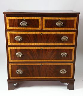 Antique Mahogany Two Over Three Drawer Chest