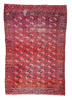 Antique Hand Knotted Bokara Carpet