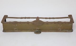 Brass Fire Fender with Scallop Shell Foot, 19th Century