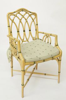 Chelsea House Inc. Decorated Cane Seat Open Armchair, "Port Royal Collection"
