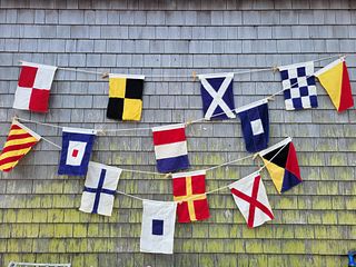 Set of Fourteen Pennant Style Signal Flags, Contemporary