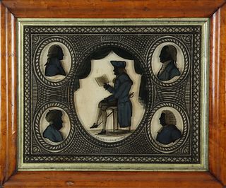 American Silhouettes Painted on Glass, 19th Century