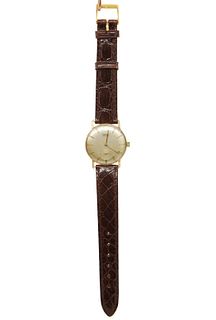 Gruen men's wrist watch One Gruen men's wrist watch, 14k gold with swiss made genuine crocodile band
Not tested, (as is) condition