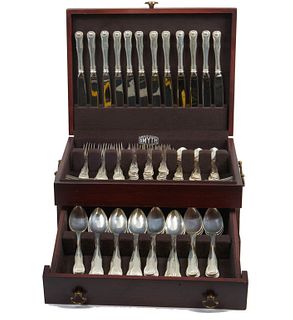 Sterling flatware Sterling flatware set, approx 99 ozt 102 pcs. - 12 butter - 12 tea spoons - 12 dinner forks - 24 lunch forks - 12 knives - 