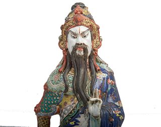 Polychrome sculptural figure of an Immortal 20th century polychrome sculptural figure of an immortal
Approx 20"h