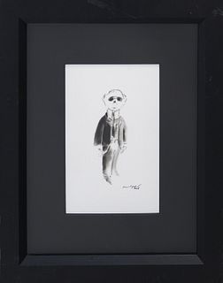 Karl Lagerfeld print Karl Lagerfeld print, Teddy bear in suit 
Approx  site size 11" x 7-1/2"
Approx overall size 21-1/2"  x 17-1/2"