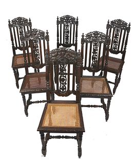 Continental Jacobean style chairs Continental Jacobean style Chairs, Early 19th Century. See photos for condition.