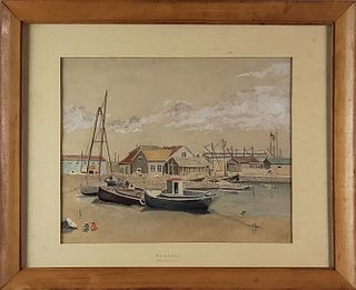 Jed Foster Gouache and Watercolor on Paper, "Beached," Nantucket