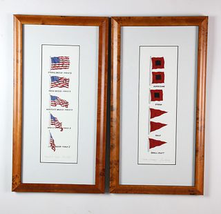 Vintage Signed Eric Holch "Storm Warning" and "Beaufort Scale" Silkscreen Prints